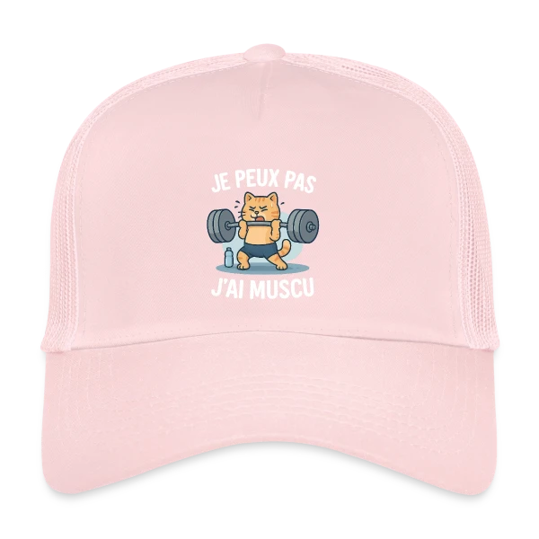 Je Peux Pas, J'ai Muscu ! Chat Bodybuilder Humour sur Casquette trucker