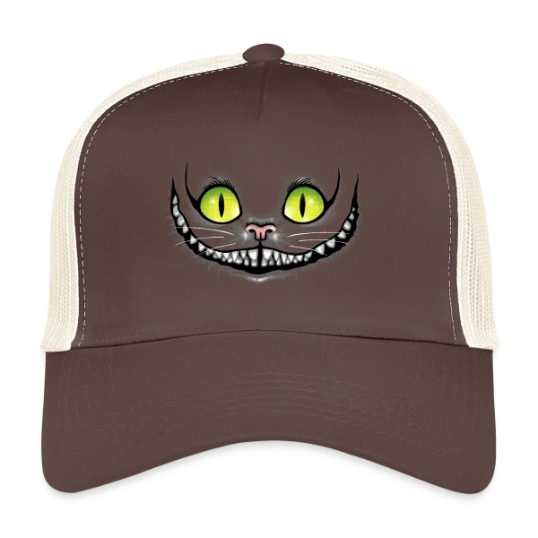 Chat Noir Sourit dans le Noir sur Casquette trucker