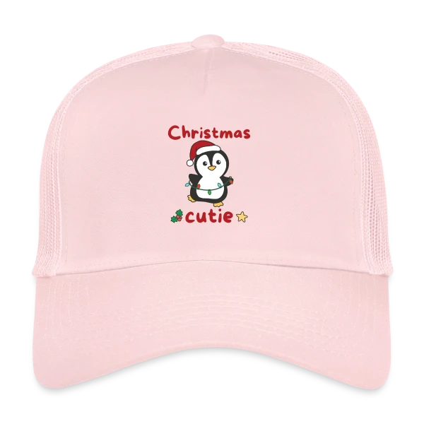 Pingouin Mignon Lumières Noël sur Casquette trucker