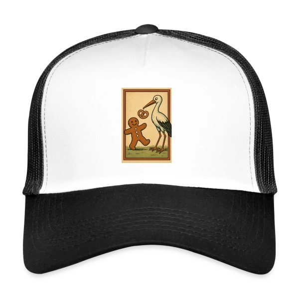 Cigogne et Mannele Alsacien sur Casquette trucker