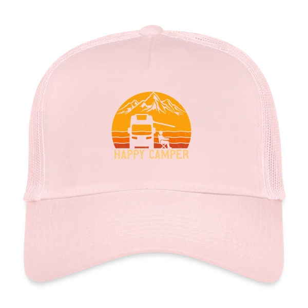 Campeur Heureux Rétro Design sur Casquette trucker