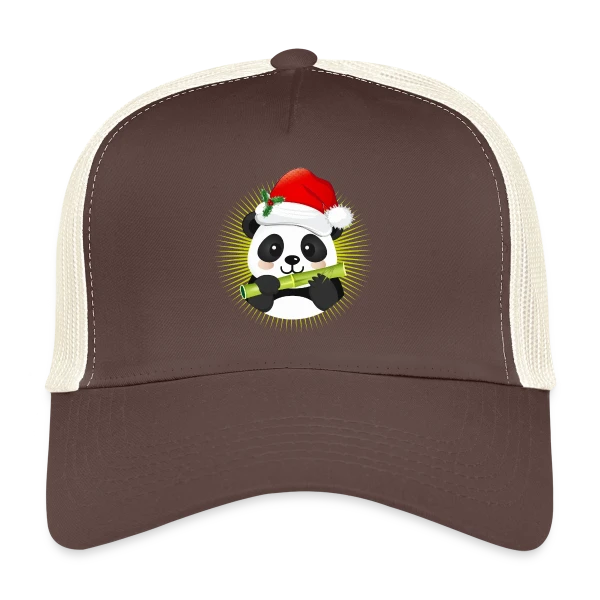 Panda Festif de Noël sur Casquette trucker