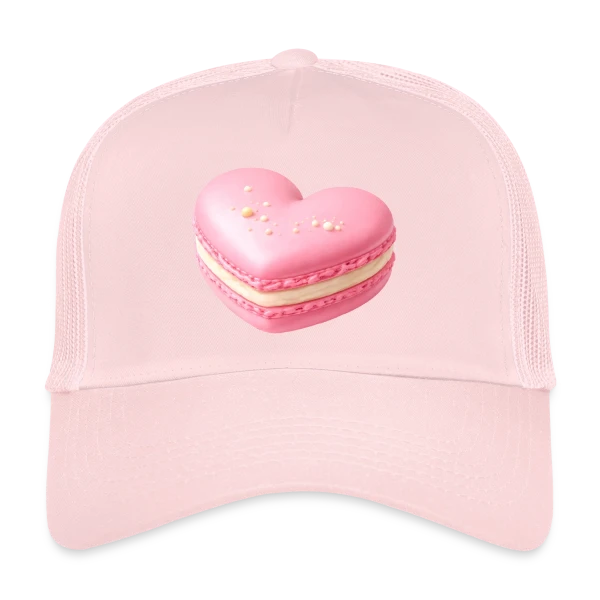 Macaron Cœur - Déclaration Gourmande sur Casquette trucker
