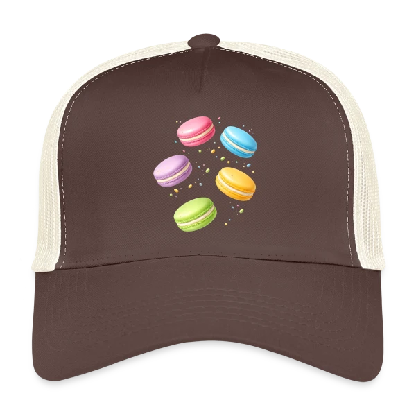 Macarons Colorés - Douceur Gourmande sur Casquette trucker