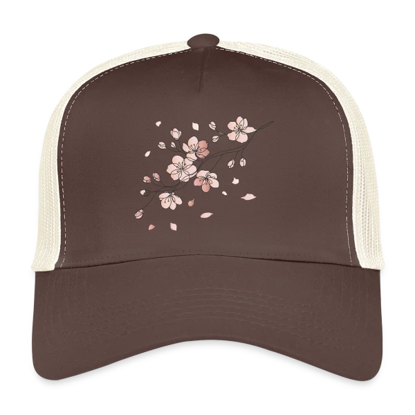 Line Art Fleurs de Cerisier sur Casquette trucker