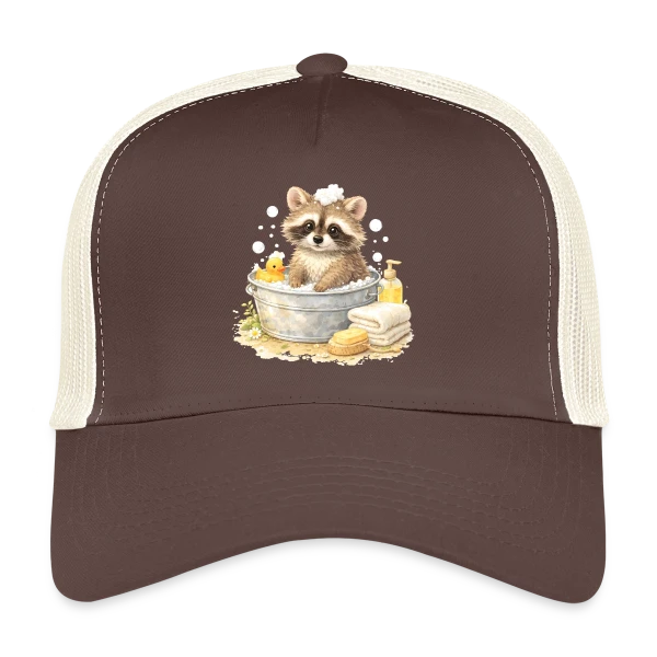 Bébé Raton Laveur dans le Bain sur Casquette trucker