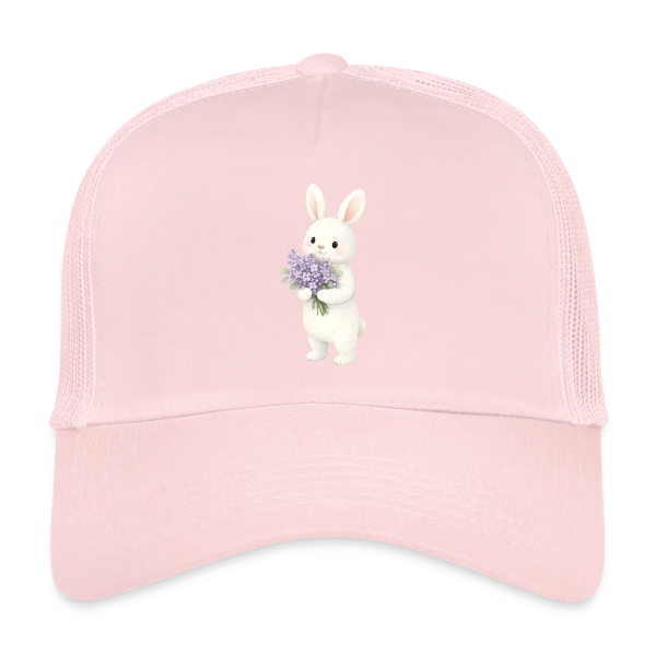 Lapin dans les Lilas - Douceur Printanière sur Casquette trucker