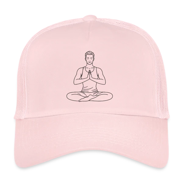 Homme en Posture de Yoga sur Casquette trucker