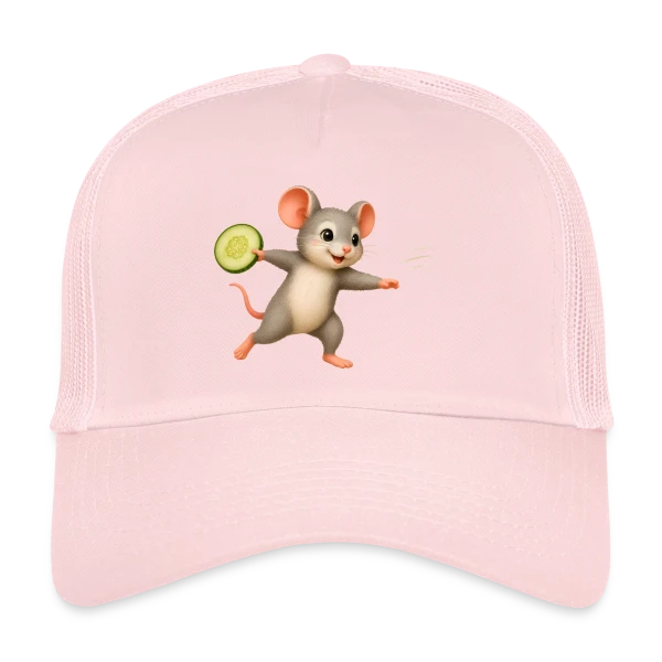La Souris Frisbee et la Tranche de Concombre sur Casquette trucker