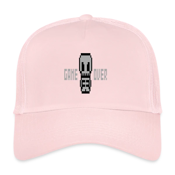 Pixelsquelette : L'Art Macabre en Pixel Art sur Casquette trucker