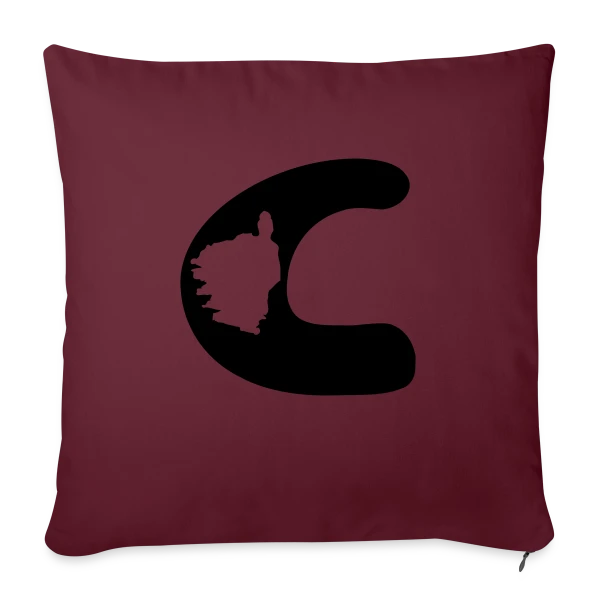 Lettre C Carte Corse sur Housse de coussin décorative 45 x 45 cm