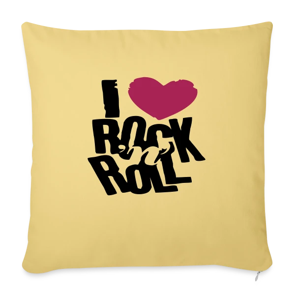 J'aime le Rock'n'Roll sur Housse de coussin décorative 45 x 45 cm