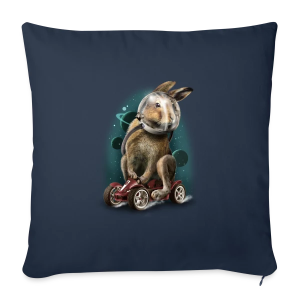 Lapin Racer Spatial sur Housse de coussin décorative 45 x 45 cm