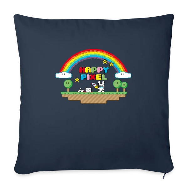 Happy Pixel : Humour Décalé Rétro Pixel Art sur Housse de coussin décorative 45 x 45 cm