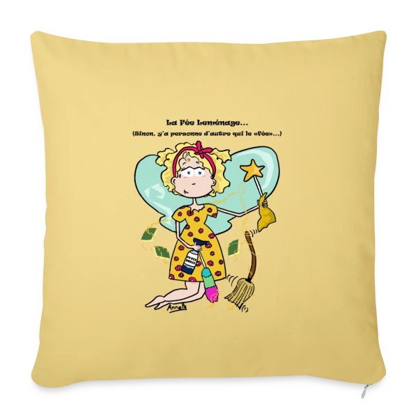 Fée du Ménage sur Housse de coussin décorative 45 x 45 cm