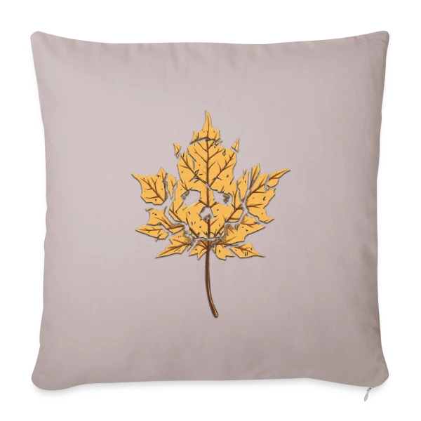 Feuille Morte Stylisée sur Housse de coussin décorative 45 x 45 cm