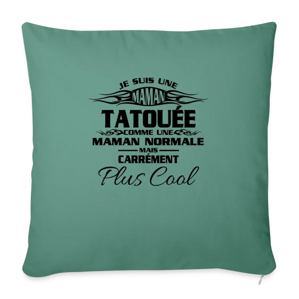 Maman Tatouée Tendance sur Housse de coussin décorative 45 x 45 cm