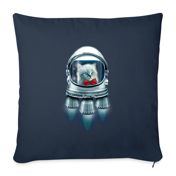 Chat Astronaute Élégant sur Housse de coussin décorative 45 x 45 cm