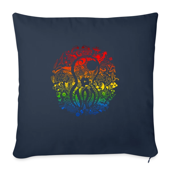 Poulpe Psychédélique sur Housse de coussin décorative 45 x 45 cm