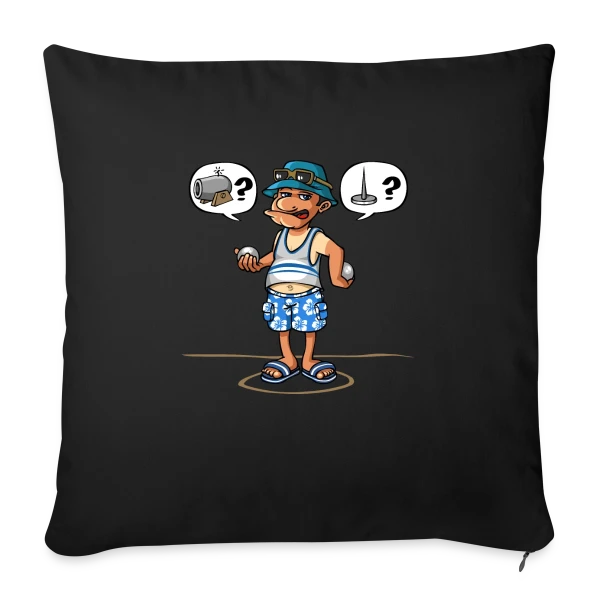 Passion Pétanque sur Housse de coussin décorative 45 x 45 cm