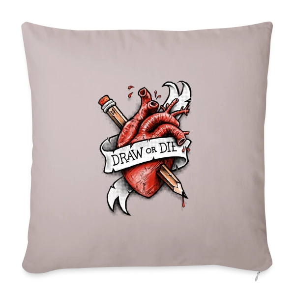 Dessine ou Meurs sur Housse de coussin décorative 45 x 45 cm
