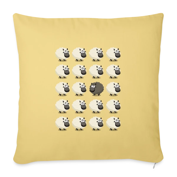 Mouton Noir : L'Esprit Libre sur Housse de coussin décorative 45 x 45 cm