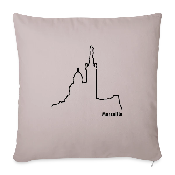 Skyline Marseille Bonne Mère sur Housse de coussin décorative 45 x 45 cm