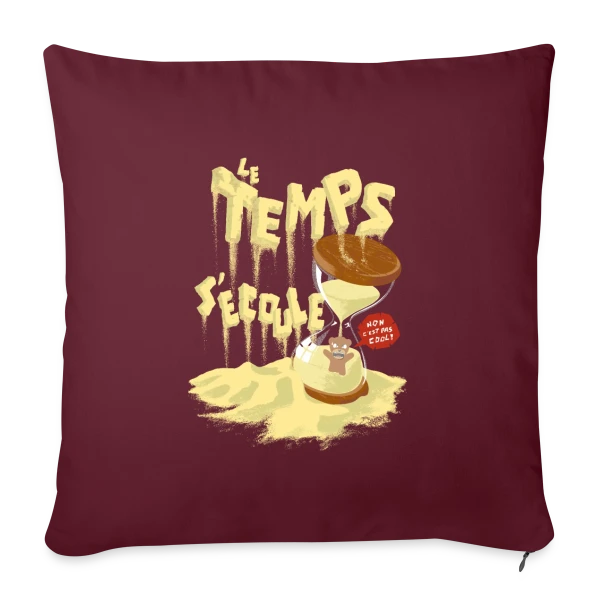 Le Temps C'Est Cool : Ourson Sablier Fun sur Housse de coussin décorative 45 x 45 cm