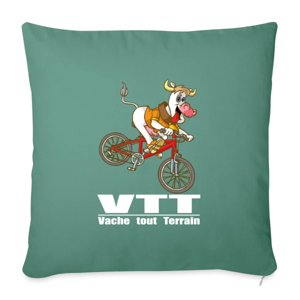 Vache VTT : L'Aventure à la Campagne sur Housse de coussin décorative 45 x 45 cm