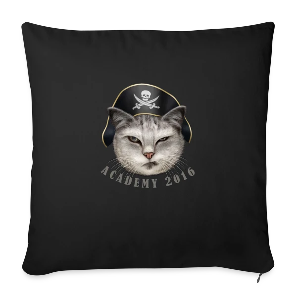 Académie des Chats Pirates sur Housse de coussin décorative 45 x 45 cm