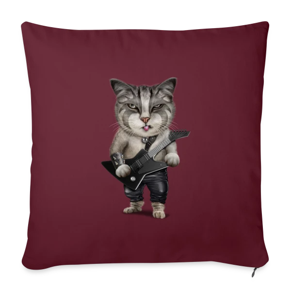Metalcat : Le Chat Métalleux sur Housse de coussin décorative 45 x 45 cm
