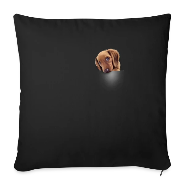 Chien de Poche sur Housse de coussin décorative 45 x 45 cm