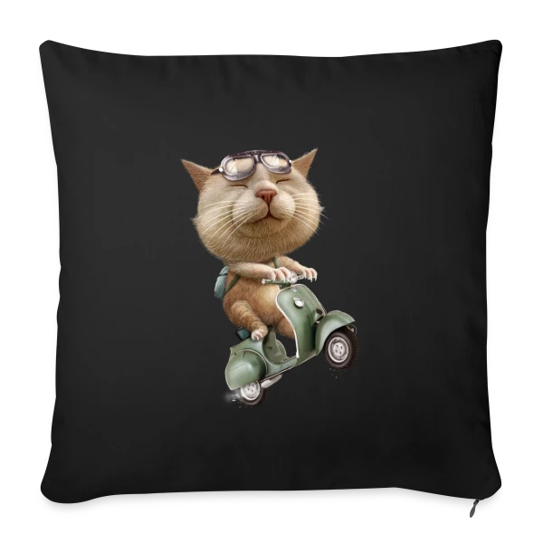 Chat en Cavale sur Housse de coussin décorative 45 x 45 cm