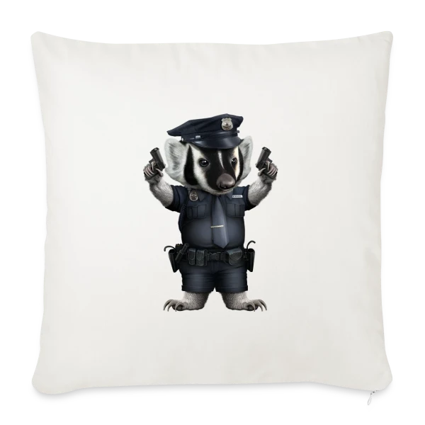 Blaireau Police sur Housse de coussin décorative 45 x 45 cm