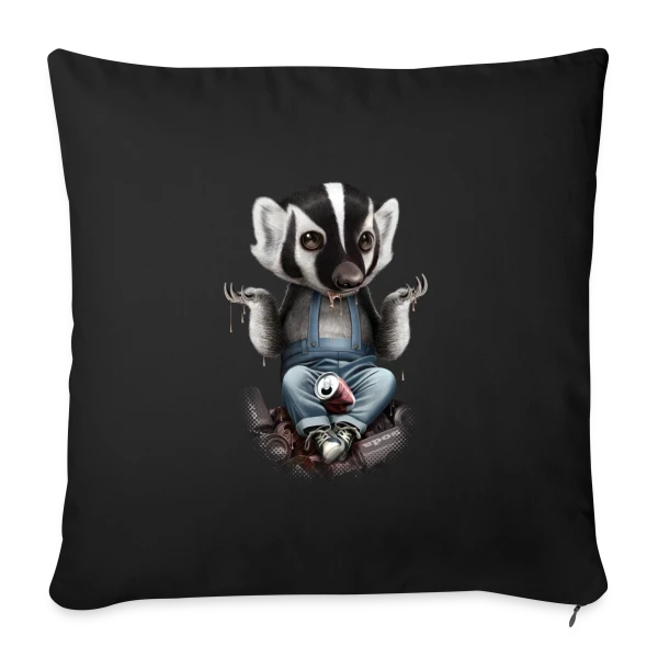 Je m'en fiche, Blaireau Rusé sur Housse de coussin décorative 45 x 45 cm