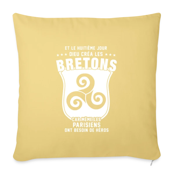 Bretons 8ème Jour sur Housse de coussin décorative 45 x 45 cm