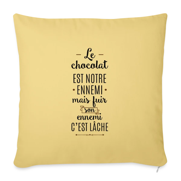 Je peux pas, j'ai chocolat sur Housse de coussin décorative 45 x 45 cm