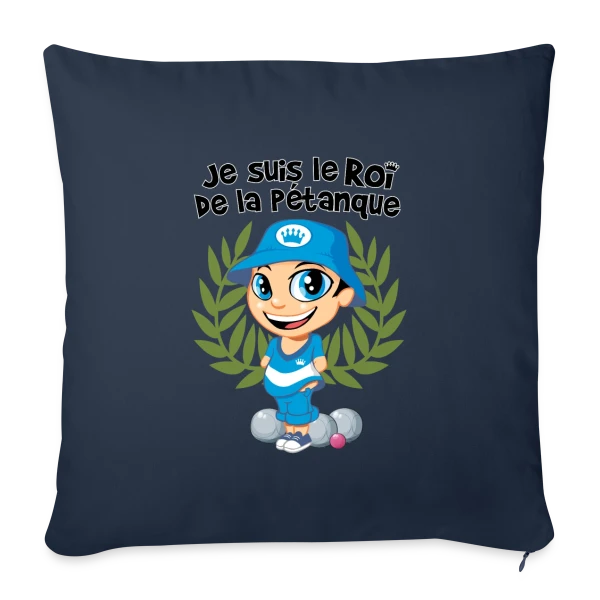 Roi de la pétanque sur Housse de coussin décorative 45 x 45 cm