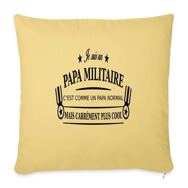 Papa Héro Militaire sur Housse de coussin décorative 45 x 45 cm