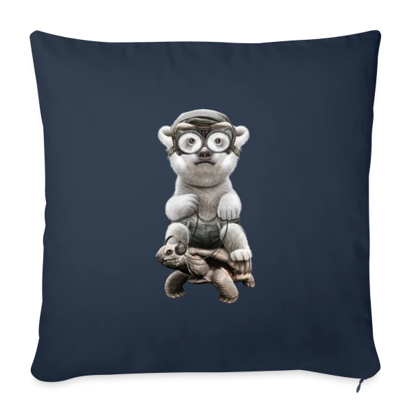 Tortue Polaire Aventureuse sur Housse de coussin décorative 45 x 45 cm
