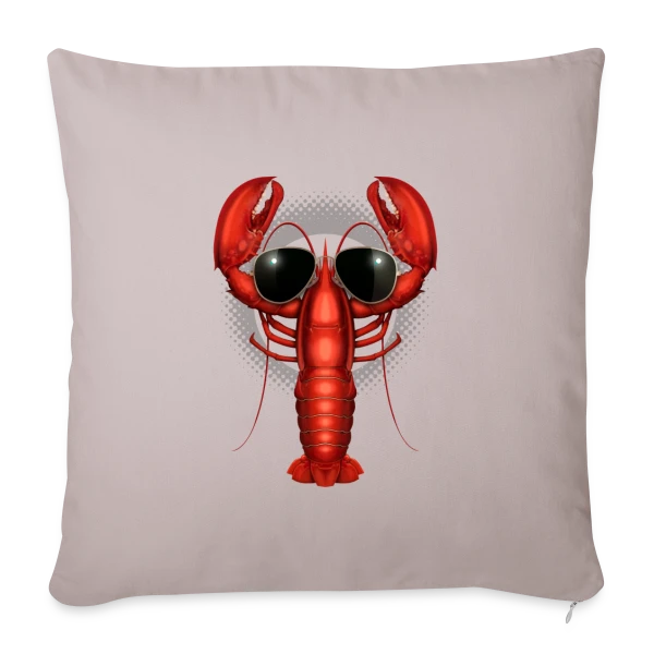 Homard Stylé sur Housse de coussin décorative 45 x 45 cm