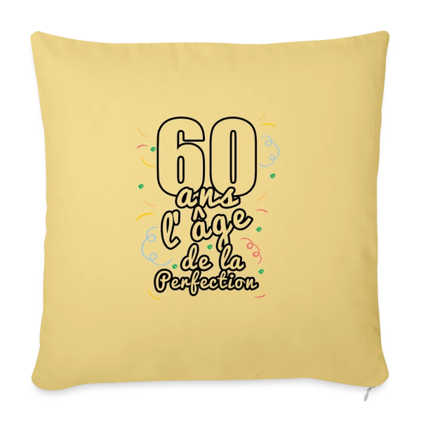 Soixantaine Joyeuse sur Housse de coussin décorative 45 x 45 cm