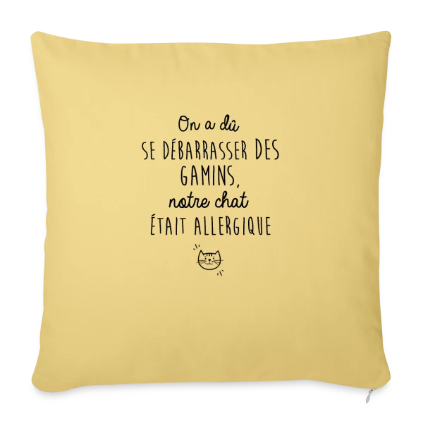 Humour : Mon Chat Est Allergique sur Housse de coussin décorative 45 x 45 cm