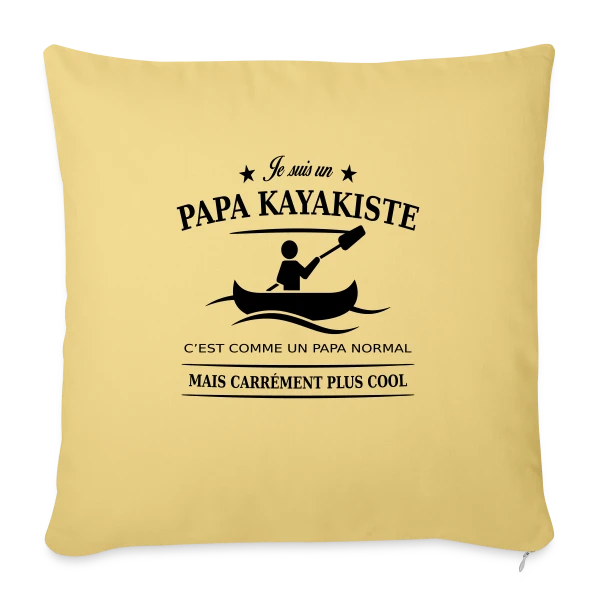 Papa Kayakiste Passionné sur Housse de coussin décorative 45 x 45 cm