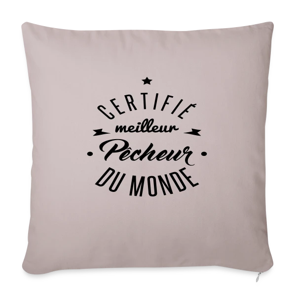 Certifié Meilleur Pêcheur sur Housse de coussin décorative 45 x 45 cm