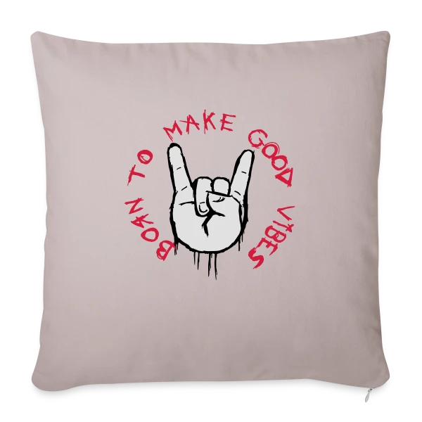Good Vibes Main Cornue Rock sur Housse de coussin décorative 45 x 45 cm