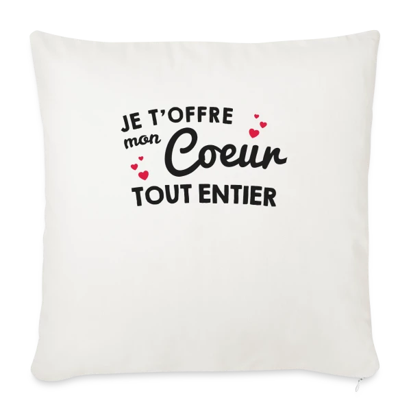 Déclaration d'Amour - Mon Cœur Tout Entier sur Housse de coussin décorative 45 x 45 cm