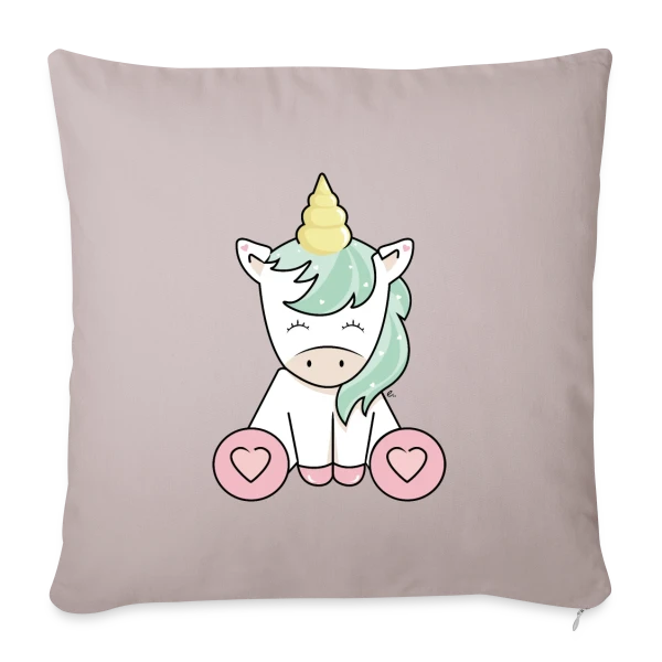 Licorne Kawaii Mignonne sur Housse de coussin décorative 45 x 45 cm