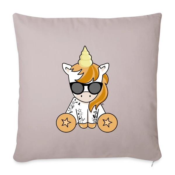 Licorne Hipster Stylée sur Housse de coussin décorative 45 x 45 cm
