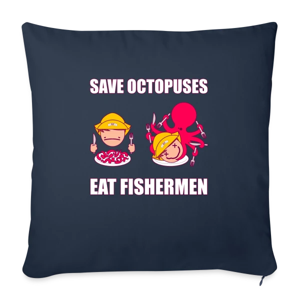 Sauvons les pieuvres sur Housse de coussin décorative 45 x 45 cm
